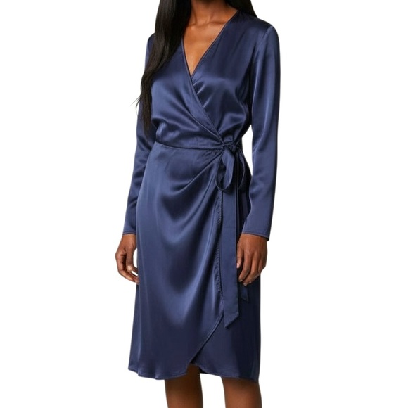 & Other Stories Dresses & Skirts - & Other Stories Navy Paris Atelier Label Wrap Dress Size 6
